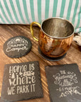 Camping Slate Coasters Set | Rustic Outdoor Drink Coasters | Adventure Cabin Decor | RV Gift
