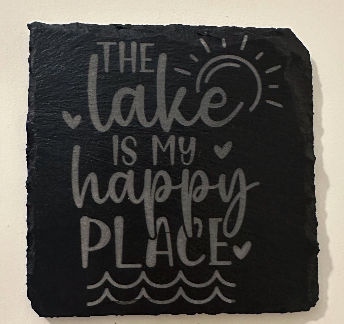 Lake-Themed Slate Coaster Set (Set of 4) – Lake Life Inspired Drink Coasters