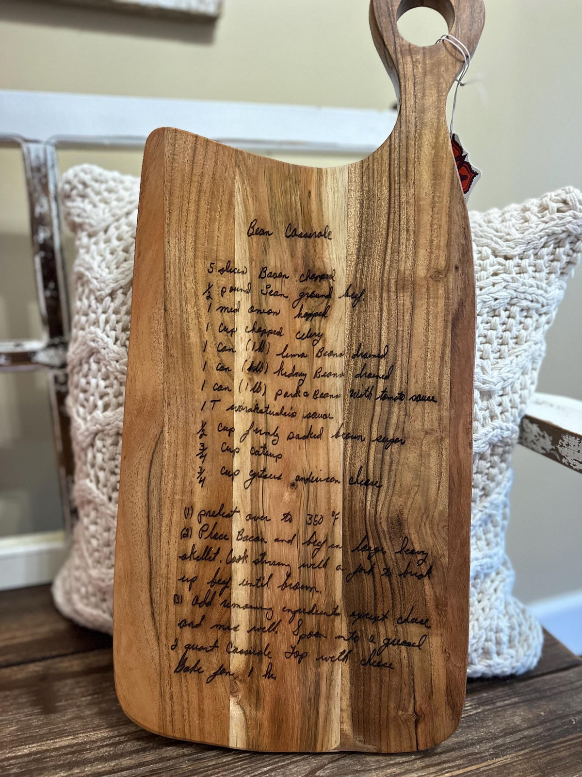 Personalized Recipe Cutting Board | Laser Engraved Handwritten Family Keepsake