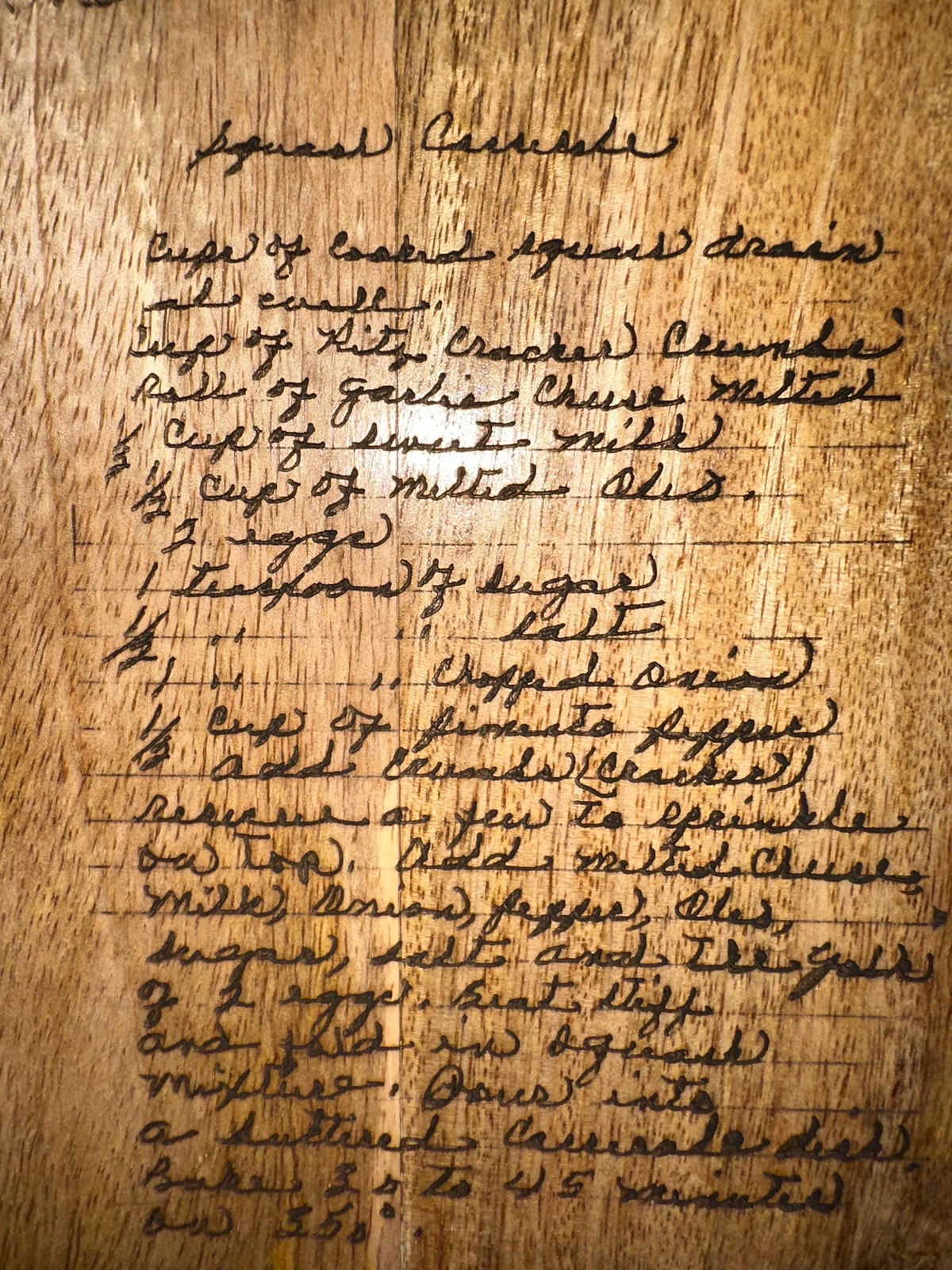 Personalized Recipe Cutting Board | Laser Engraved Handwritten Family Keepsake